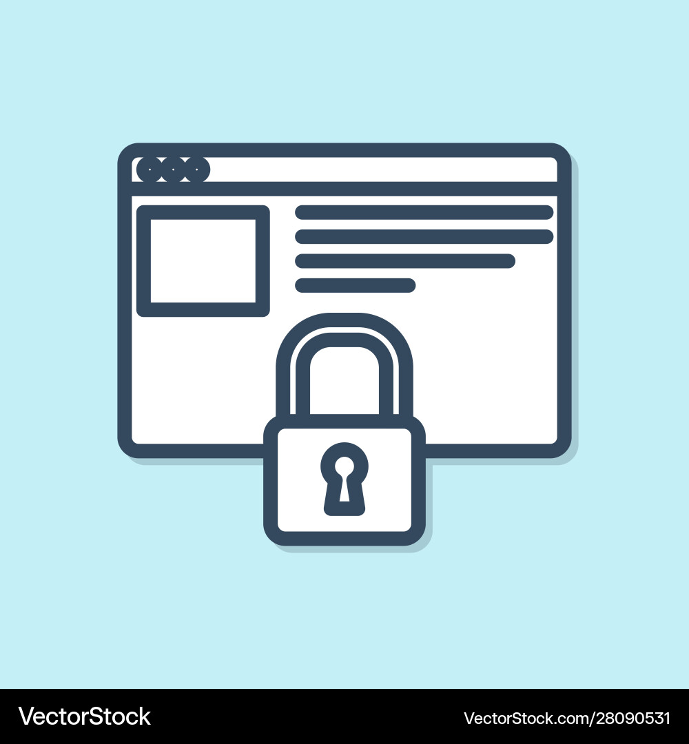 Blue line secure your site with https ssl icon Blue line secure your site with https ssl icon vector image