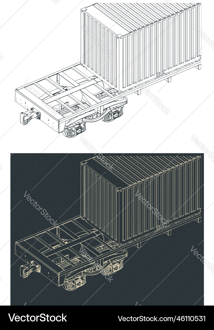 Cargo railway platform with container vector image