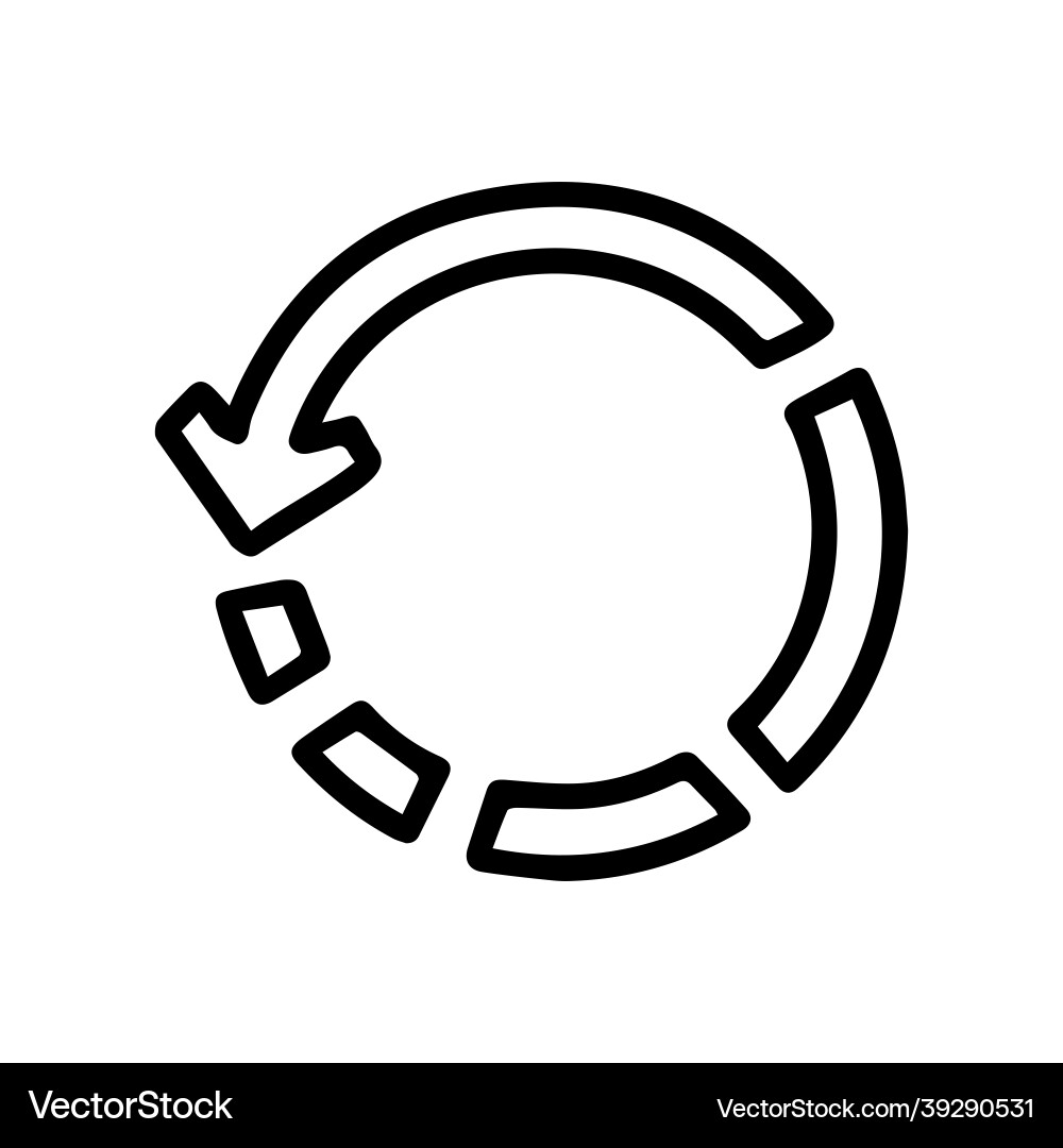 Circle loading black line doodle simple Circle loading black line doodle simple vector image