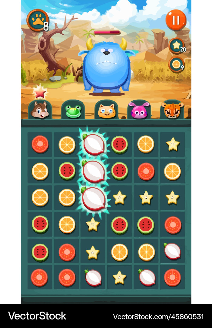 Complete set of level button game ui pop-up icon Vector Image