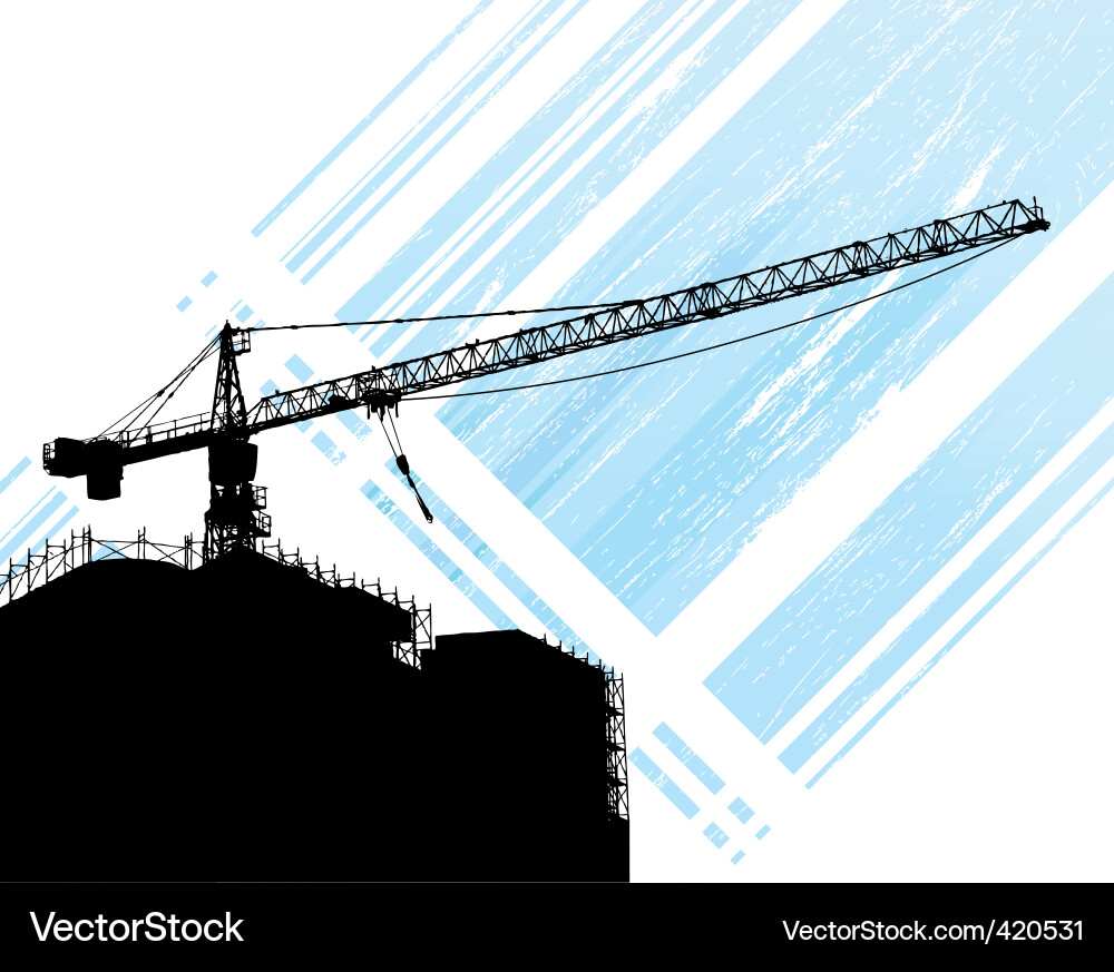 Crane Construction Skyline Vector Image