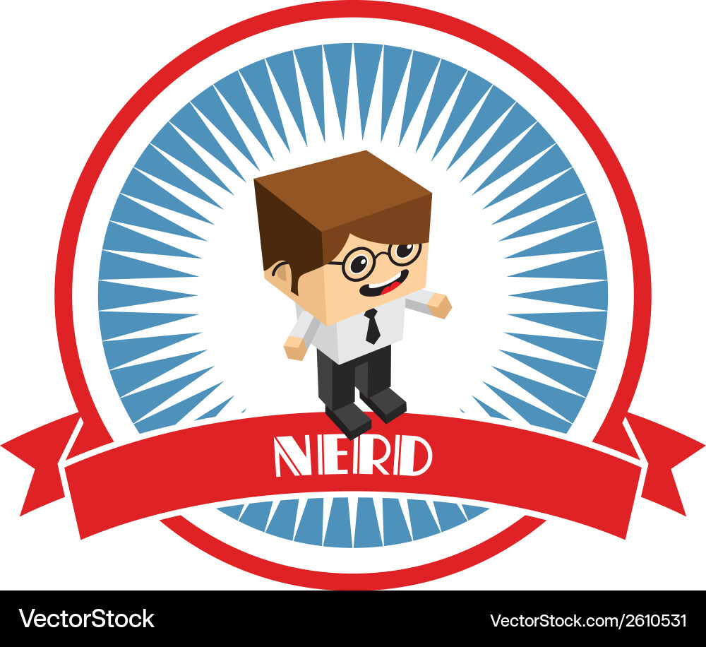 Cubed Nerd Character vector image