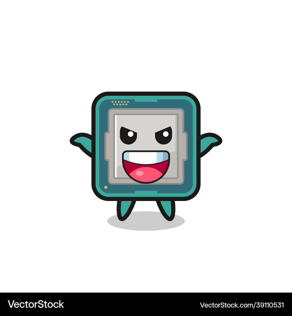Cute processor doing scare gesture Cute processor doing scare gesture vector image