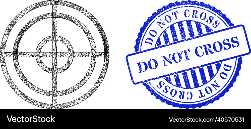 Distress do not cross seal and net target mesh Vector Image