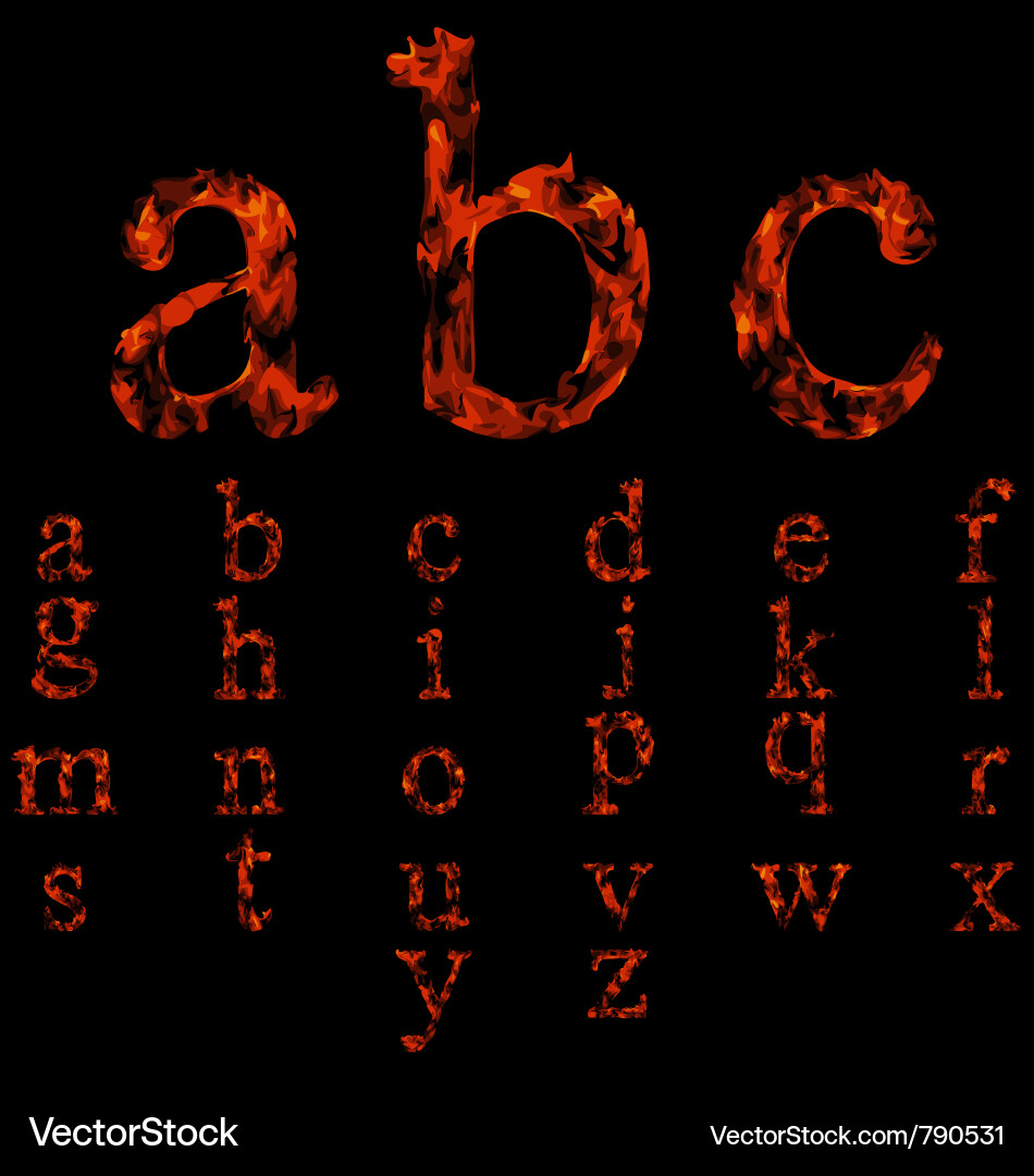 Flaming Text Collection vector image