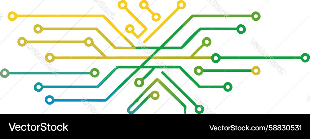 Gradient colorful circuit board lines design Vector Image