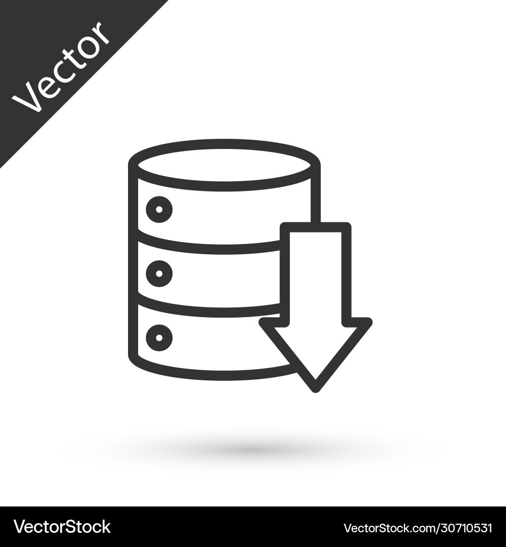 Grey line server data web hosting icon isolated Grey line server data web hosting icon isolated vector image