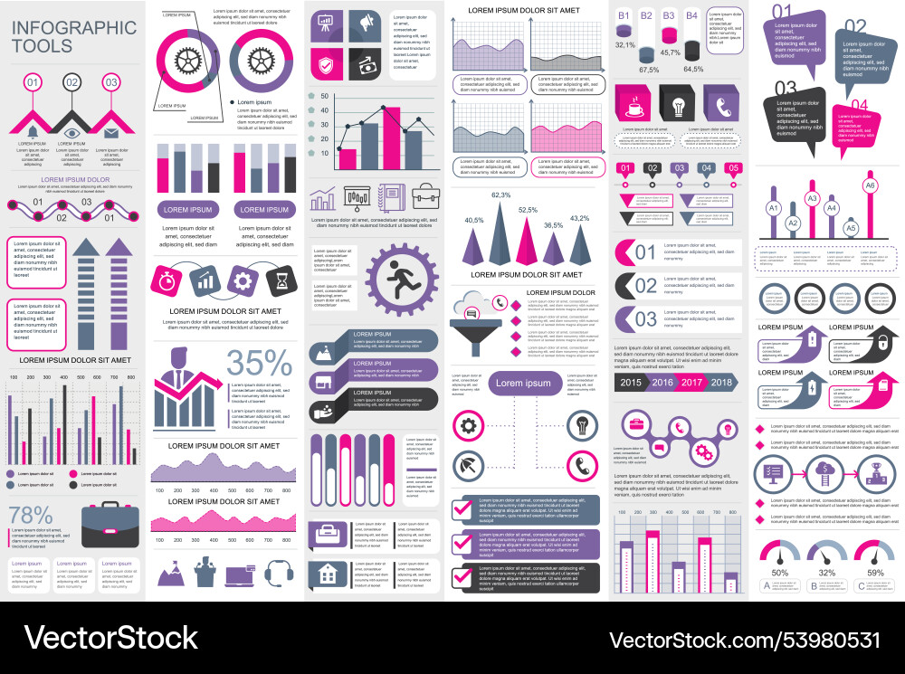 Infographic elements data visualization design vector image