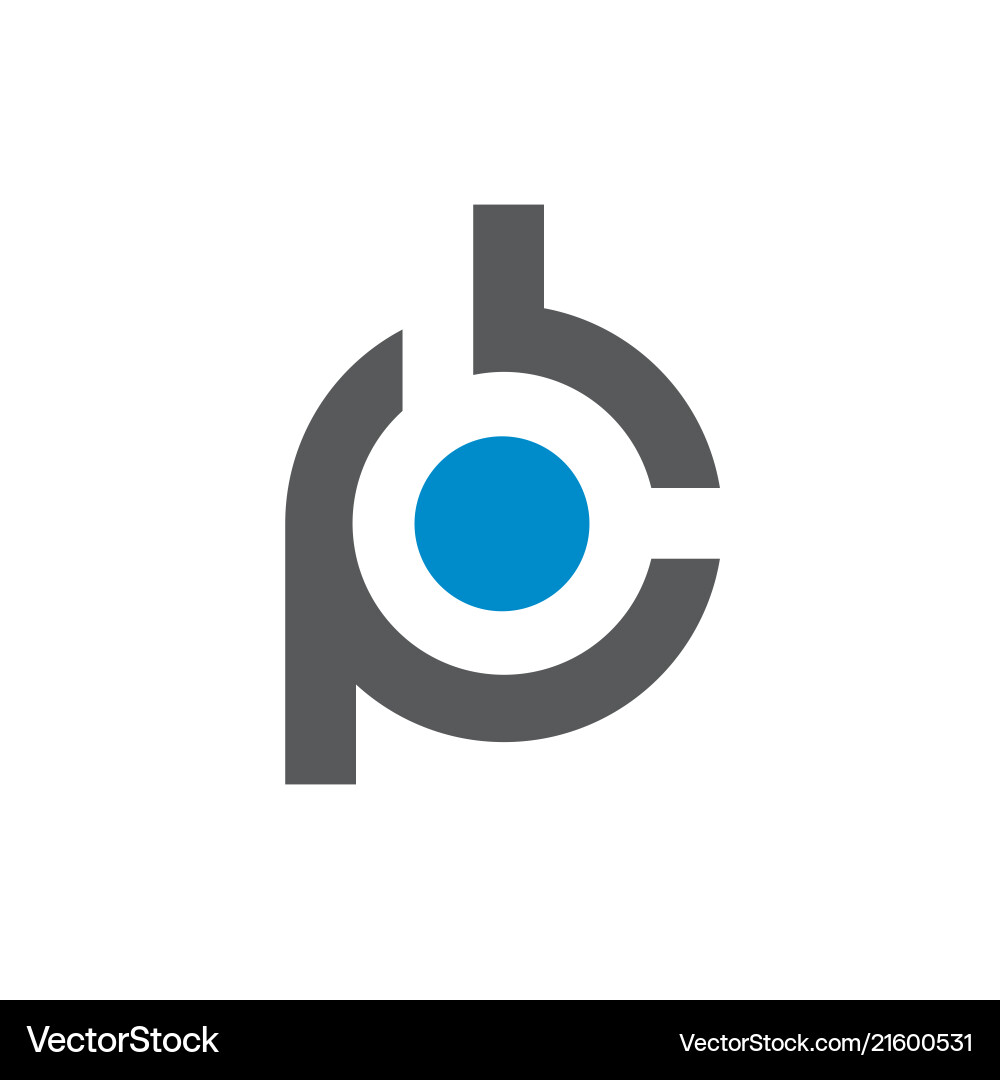 PB/BP Initial Logo - Circle & Line Vector Image