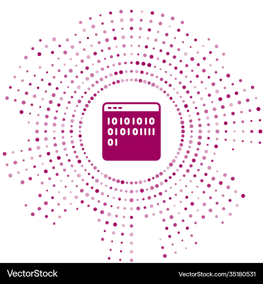 Purple binary code icon isolated on white vector image