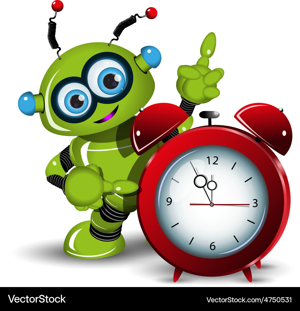 Robot Alarm Clock vector image
