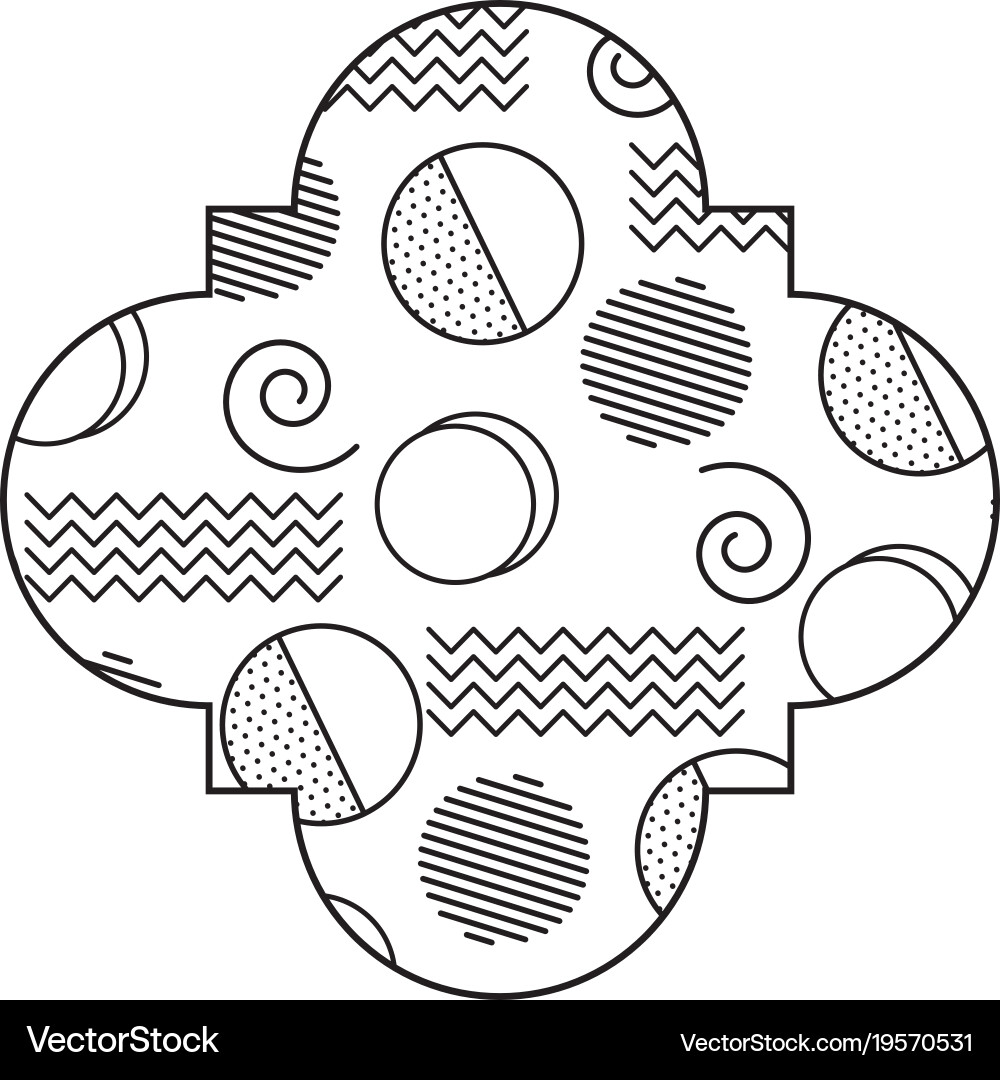 Seamless pattern label shape with geometric vector image