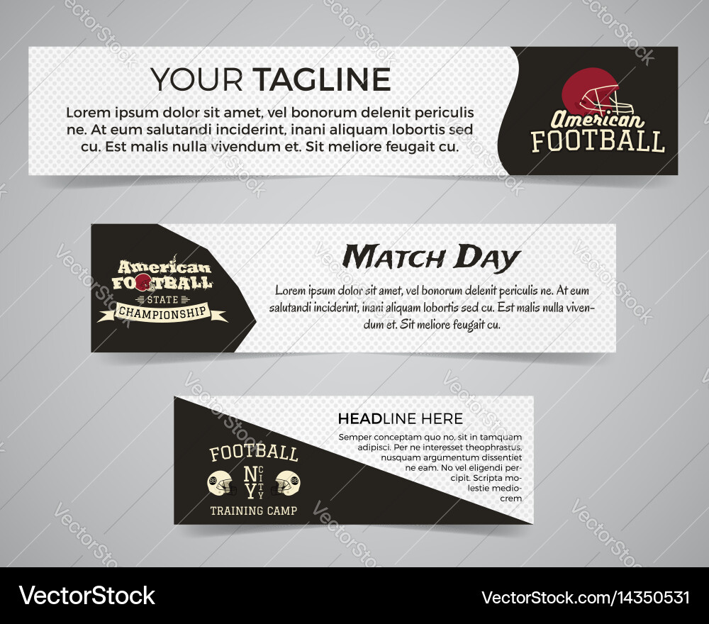 Set american football banner template Vector Image