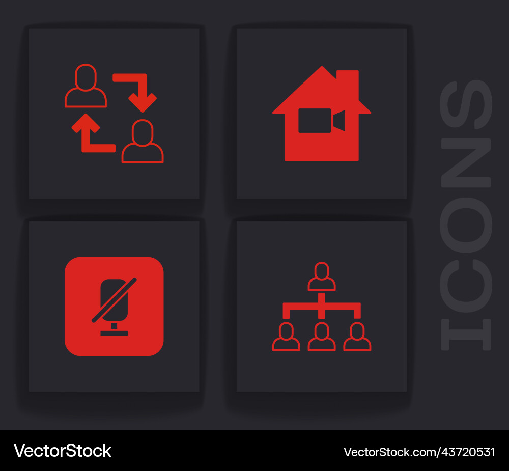Set hierarchy organogram chart project team base vector image