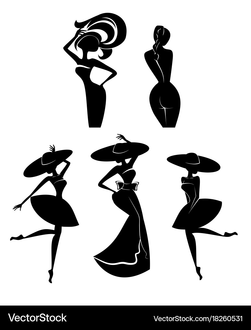 Silhouettes of women Vector Image