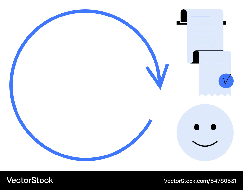Task completion and satisfaction with checkmark Task completion and satisfaction with checkmark vector image