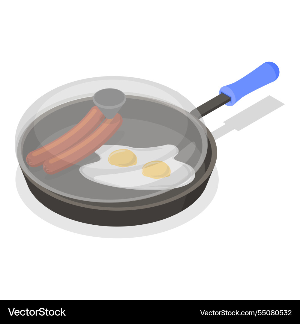 3d isometric flat set of tableware item 7 3d isometric flat set of tableware item 7 vector image