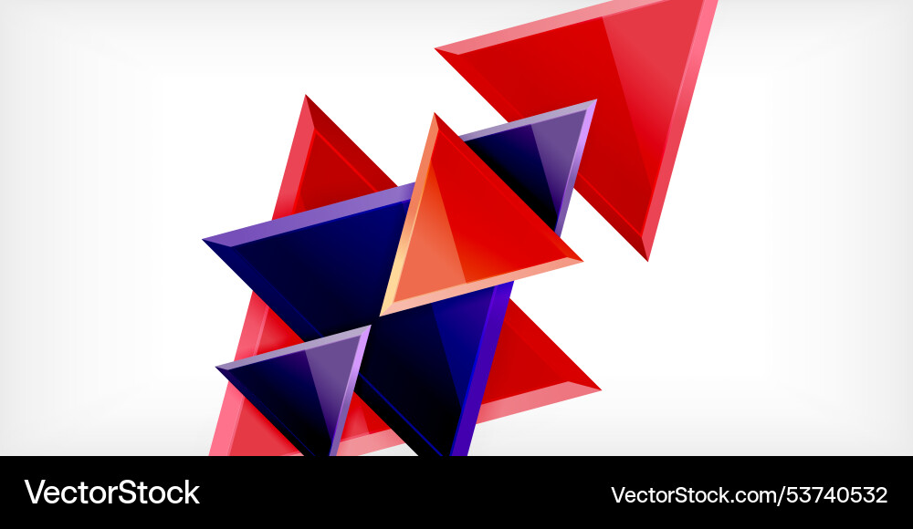 Abstract background - colorful triangles with 3d Abstract background - colorful triangles with 3d vector image
