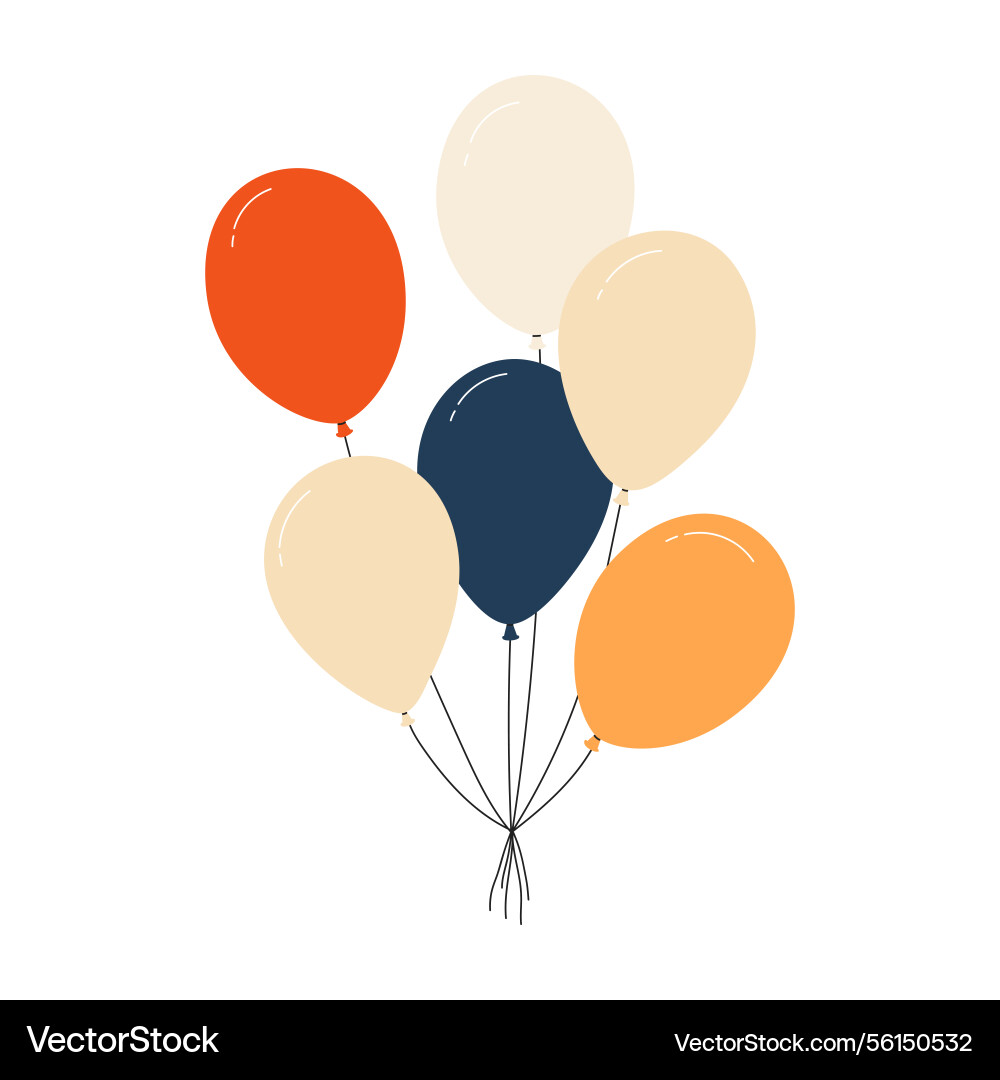 Bundle von bunten Ballons mit Strings schwimmend Bundle von bunten Ballons mit Strings schwimmend vektorbild
