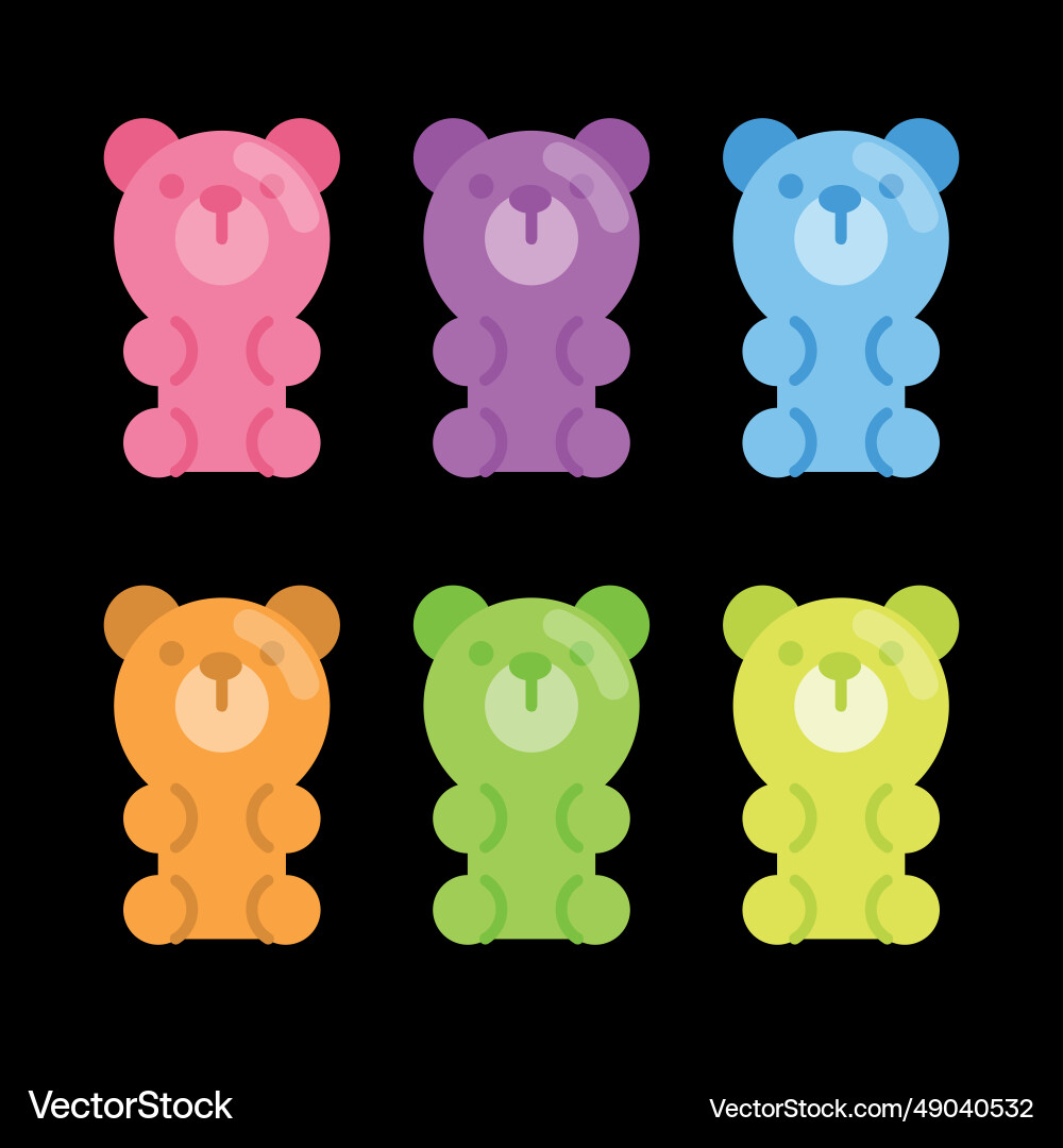Bunte Gummibärchen für Kinder Cartoon illu Bunte Gummibärchen für Kinder Cartoon illu vektorbild