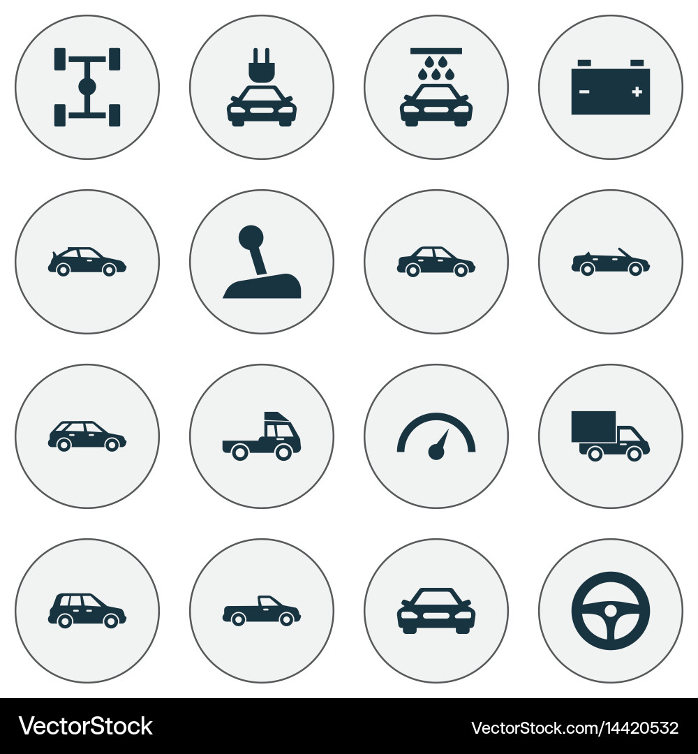 Car Icon Set - Vehicles & Transportation Vector Image