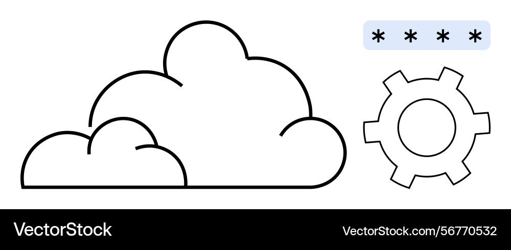 Cloud storage security setup with password Cloud storage security setup with password vector image