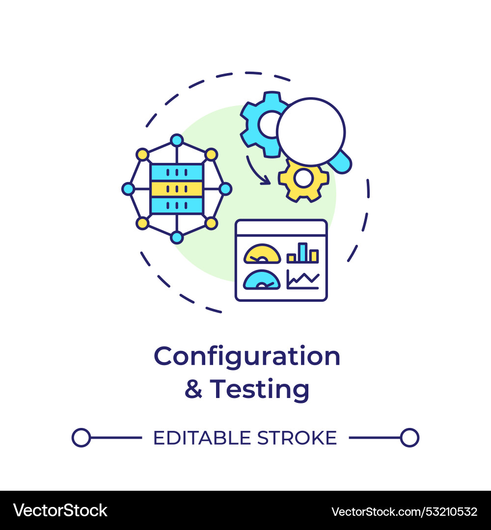 Configuration and testing multi color concept icon Configuration and testing multi color concept icon vector image