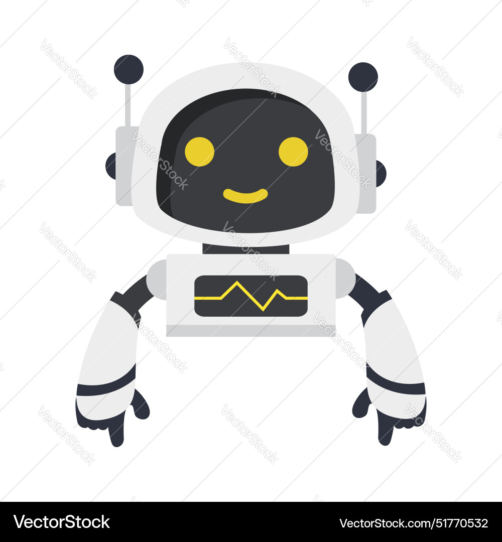 Cute ai robot with an empty blank whiteboard Cute ai robot with an empty blank whiteboard vector image