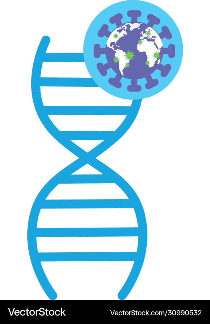 Deoxyribonucleic acid structure with particle Vector Image