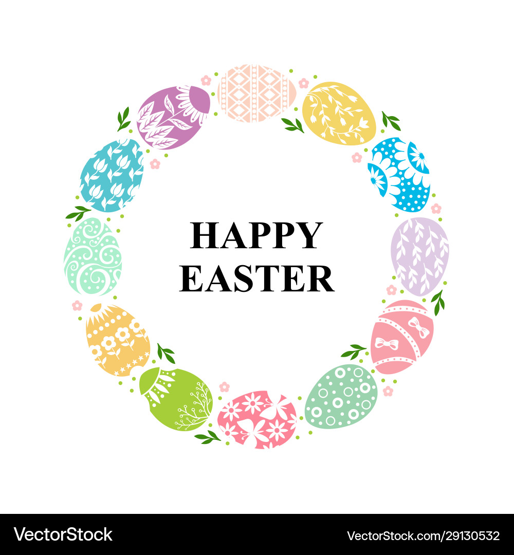 Easter Egg Round Frame Royalty Free Vector Image