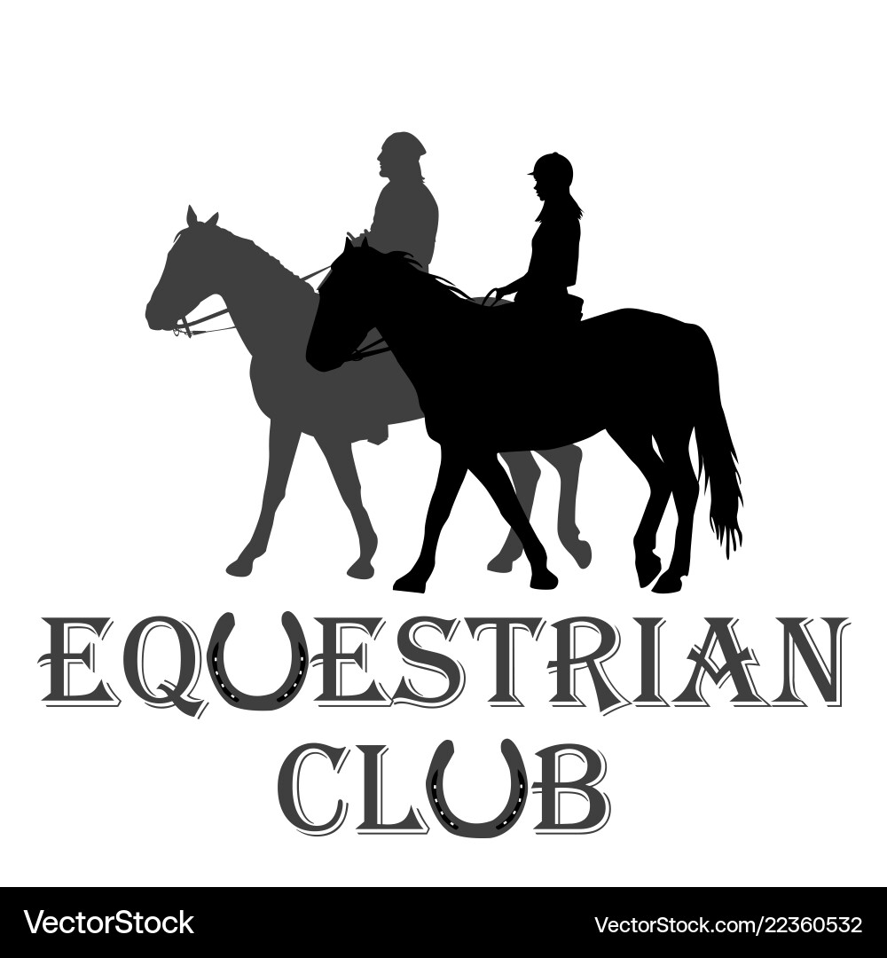 Equestrian club advertising Equestrian club advertising vector image
