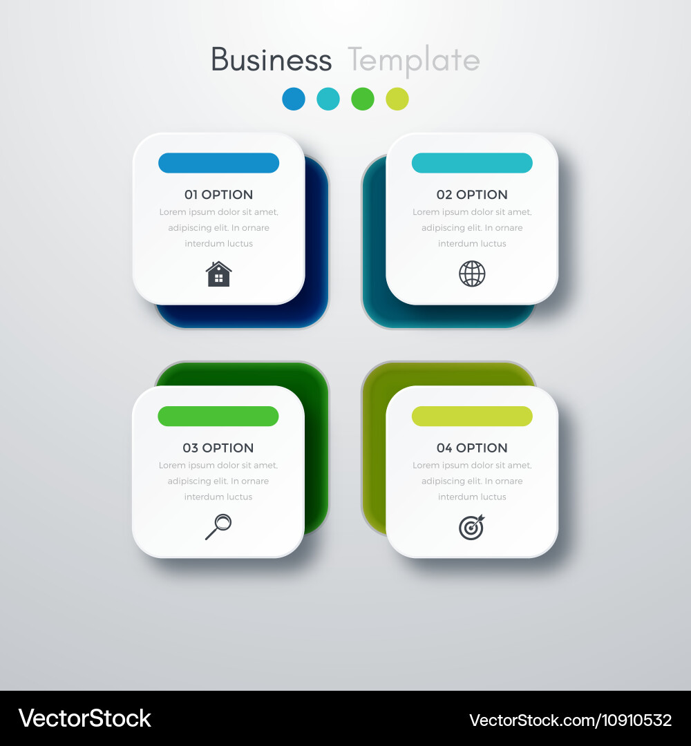 Four square infographics Royalty Free Vector Image