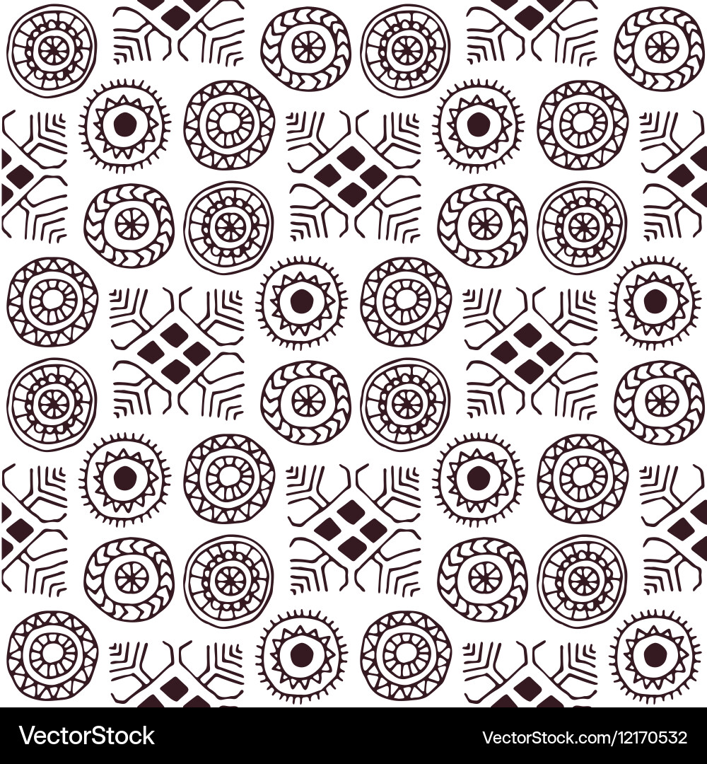 Geometric seamless pattern in the style of boho vector image