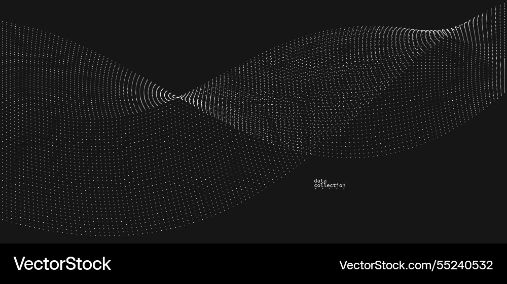 Grey dots in motion abstract background over vector image