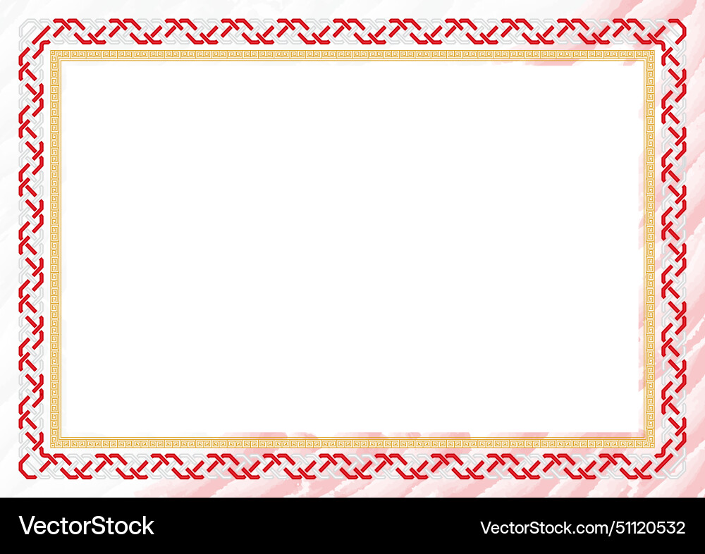 Horizontal frame and border with gibraltar flag Vector Image