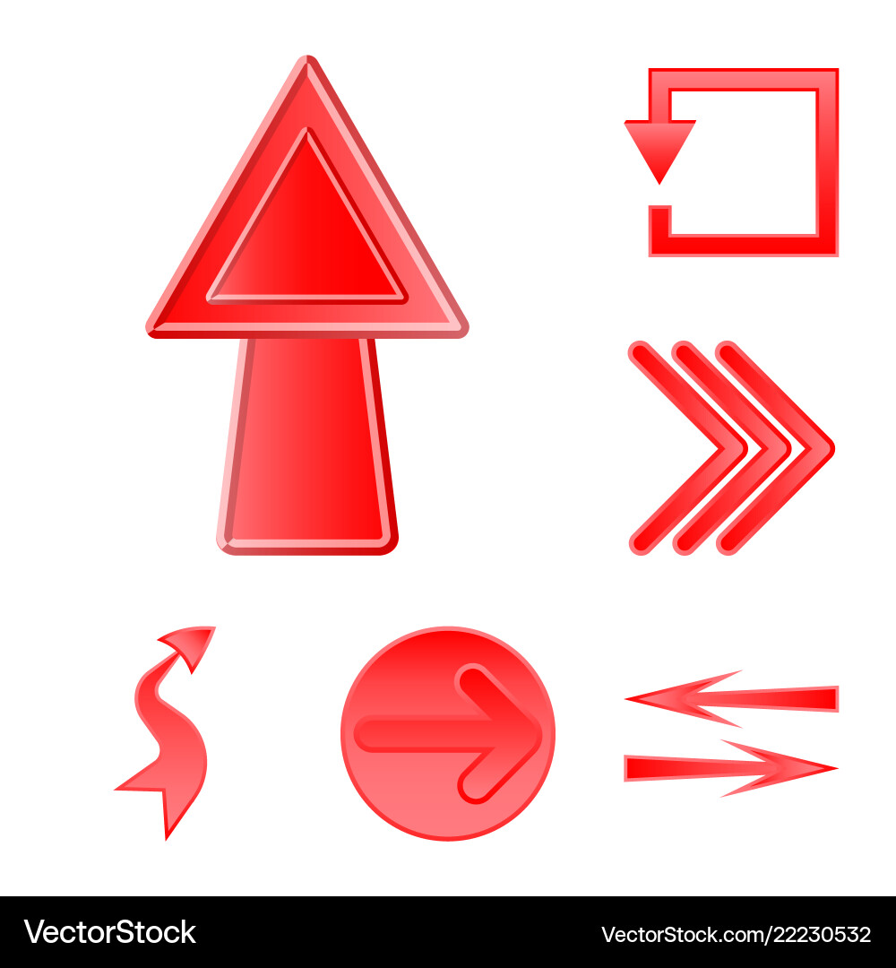 Isolated object of element and arrow symbol set Isolated object of element and arrow symbol set vector image