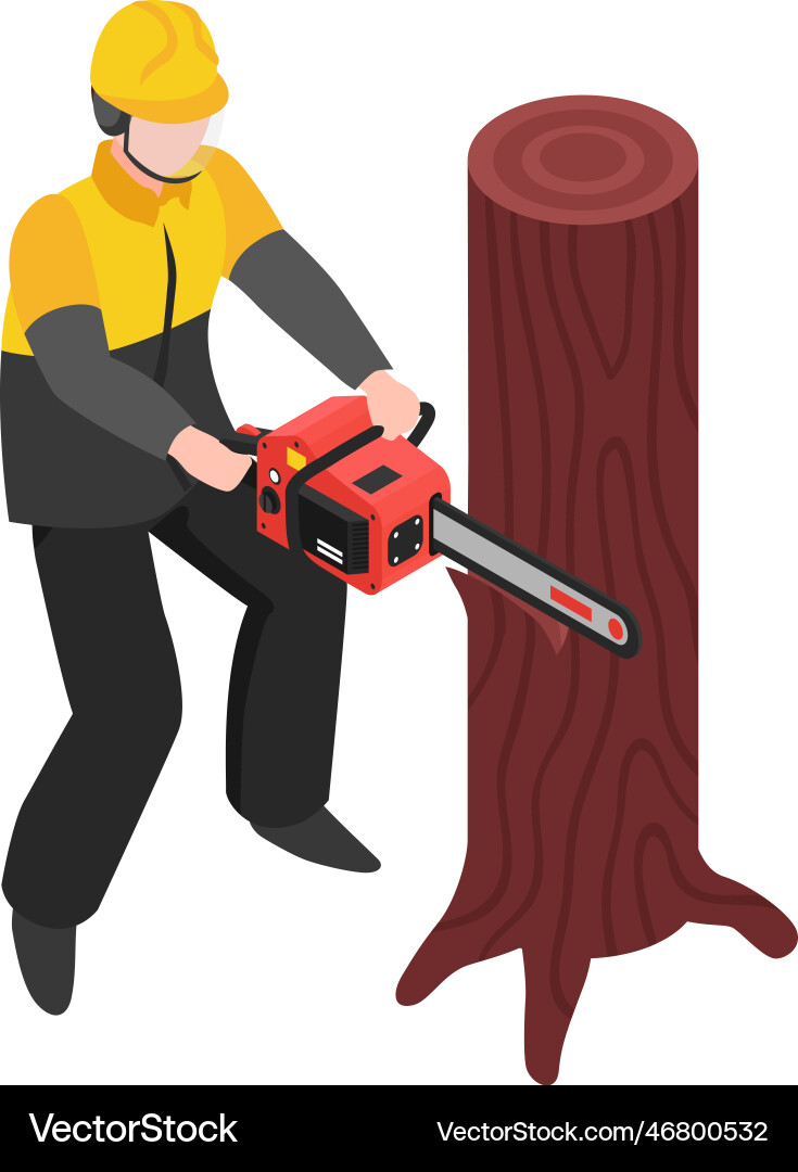 Lumberjack isometric icon Royalty Free Vector Image