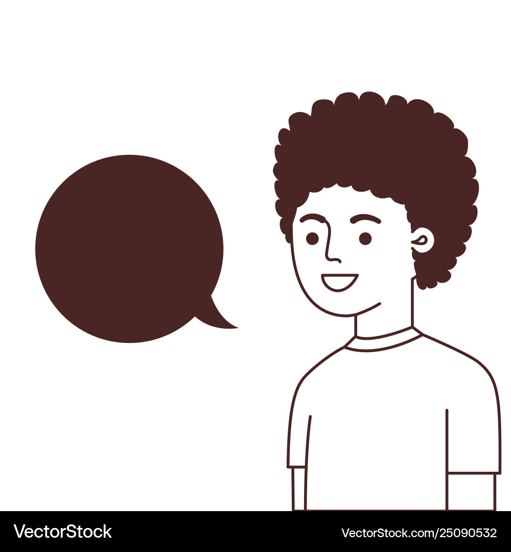 Man with speech bubble avatar character Vector Image
