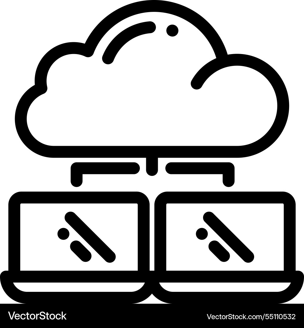Networking icon thin linear style design isolated Vector Image