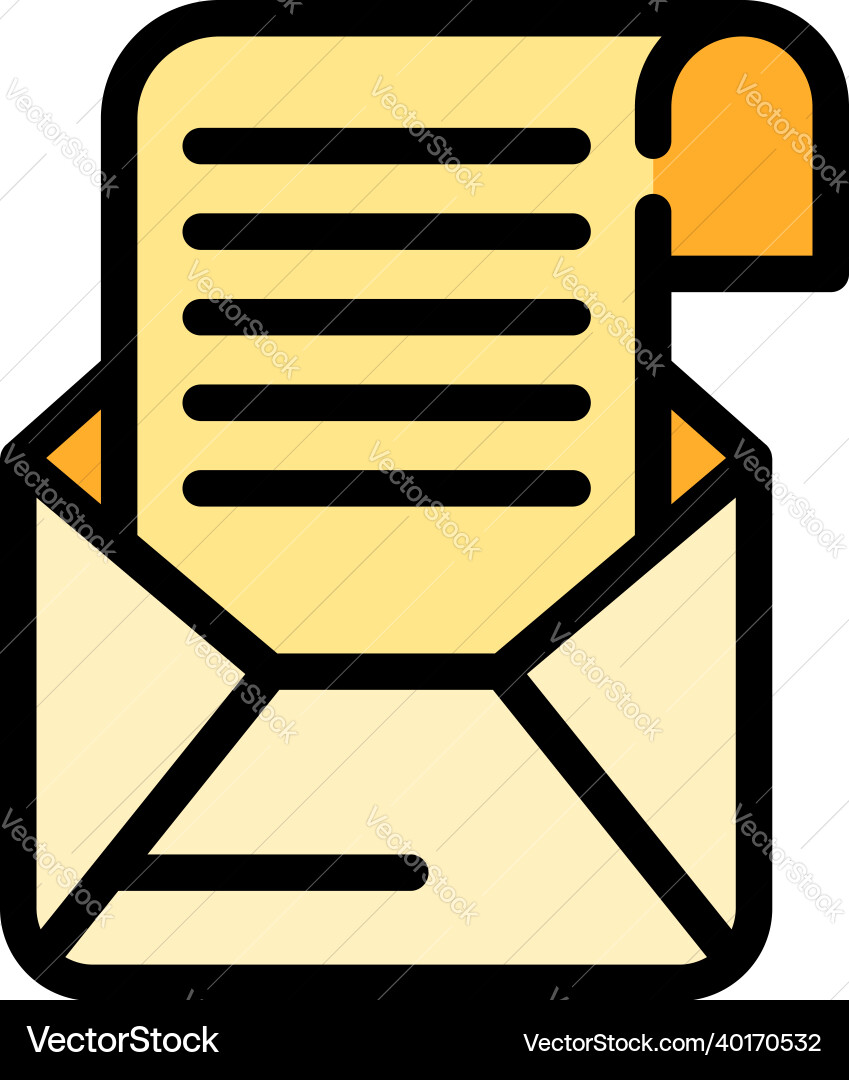 New computer mail icon color outline Vector Image