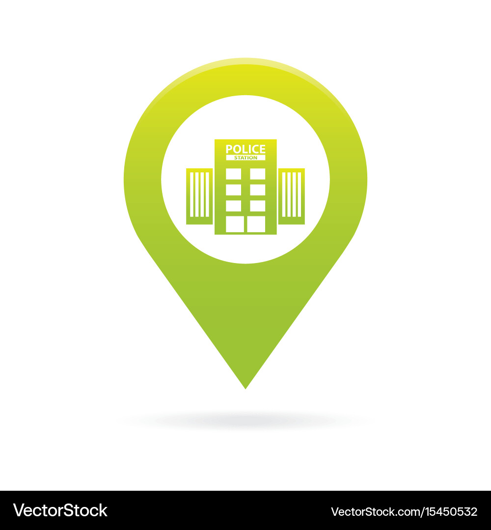 Police station map pointer icon marker gps vector image