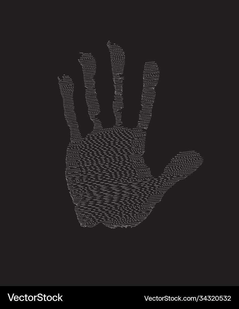 Print human hand scanning palm and fingers vector image