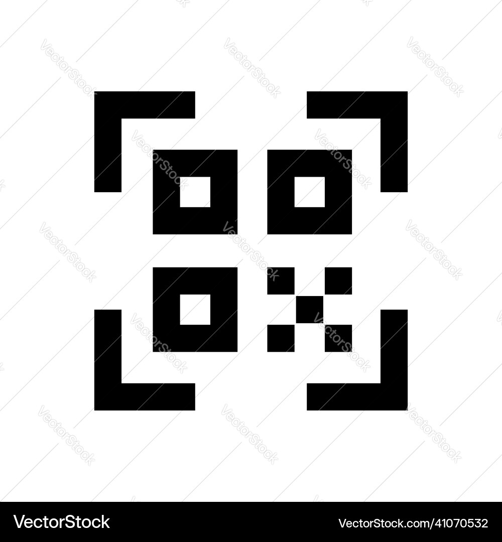 QR Code Icon - Outline Style vector image