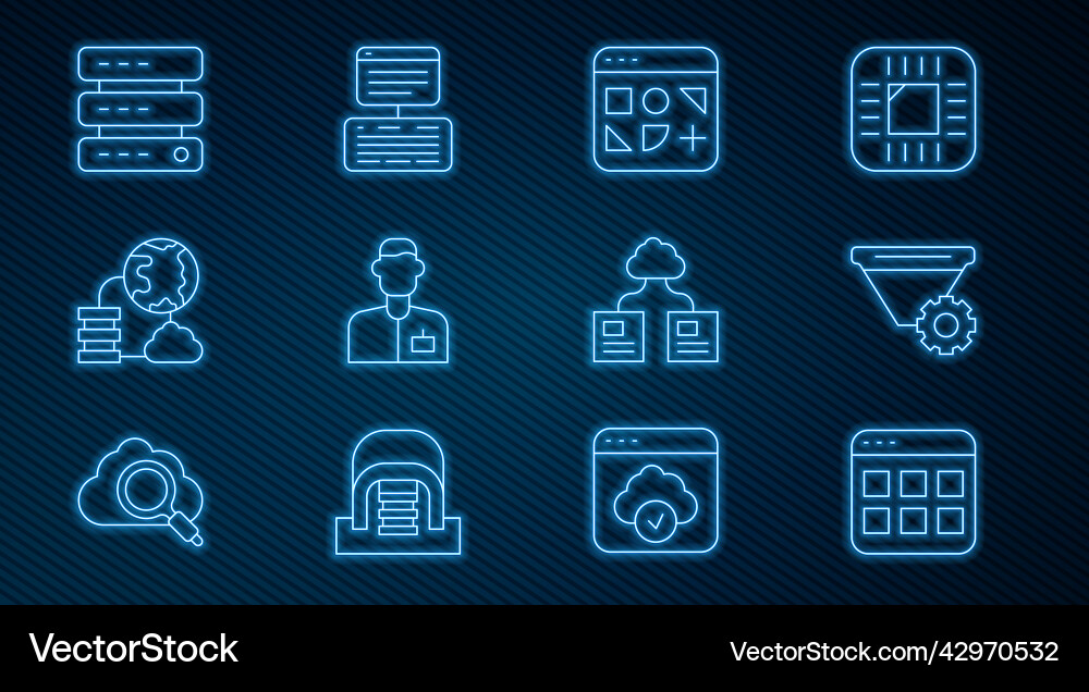 Set line browser files filter setting different Set line browser files filter setting different Vector Image