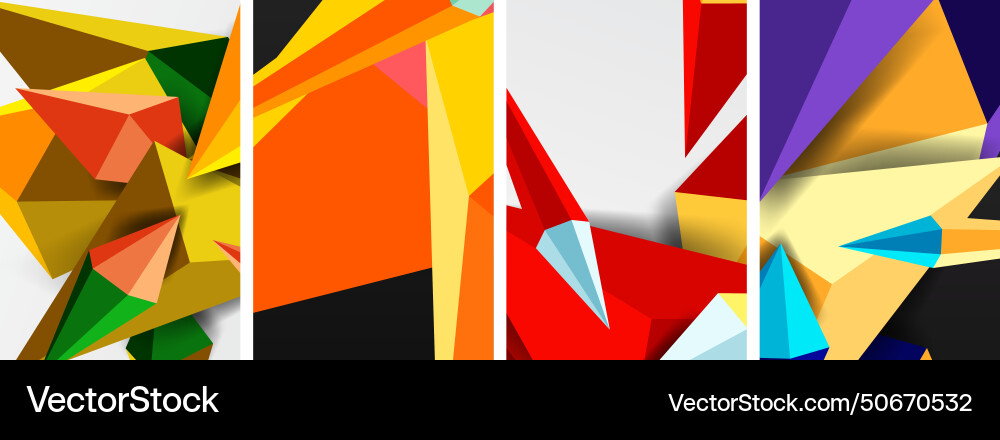Triangle abstract concepts poster set Vector Image