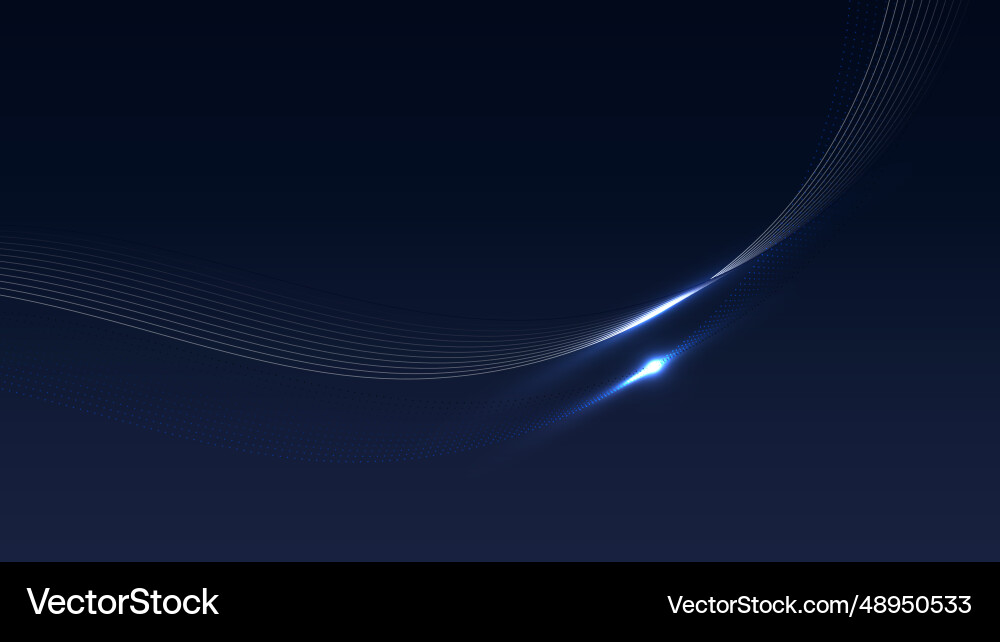 Abstract wavy lines and dots elements on blue Vector Image