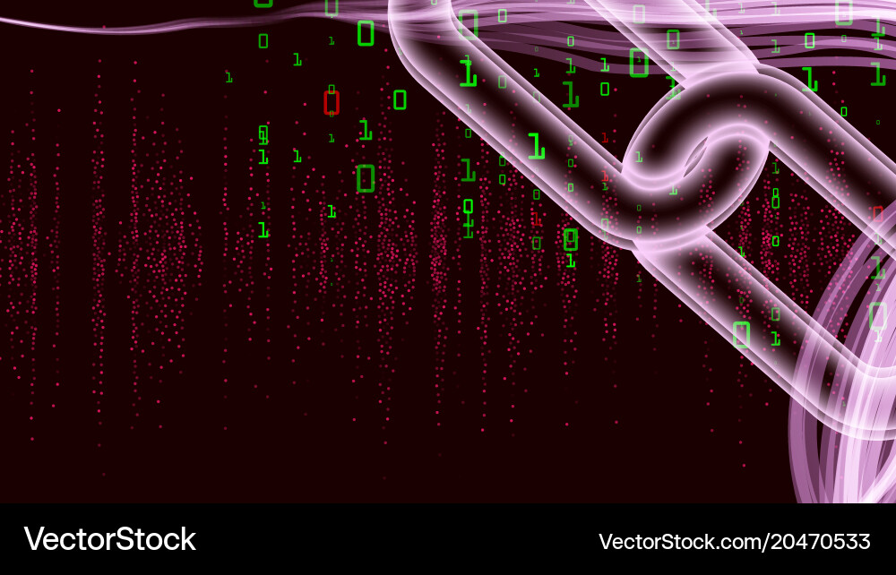 Blockchain computer connection matrix vector image