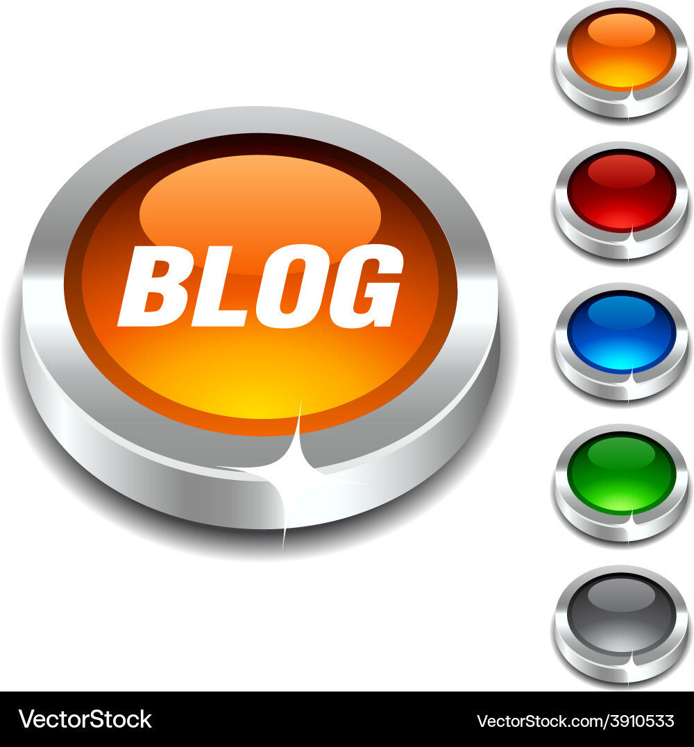 Blog 3d button Vector Image
