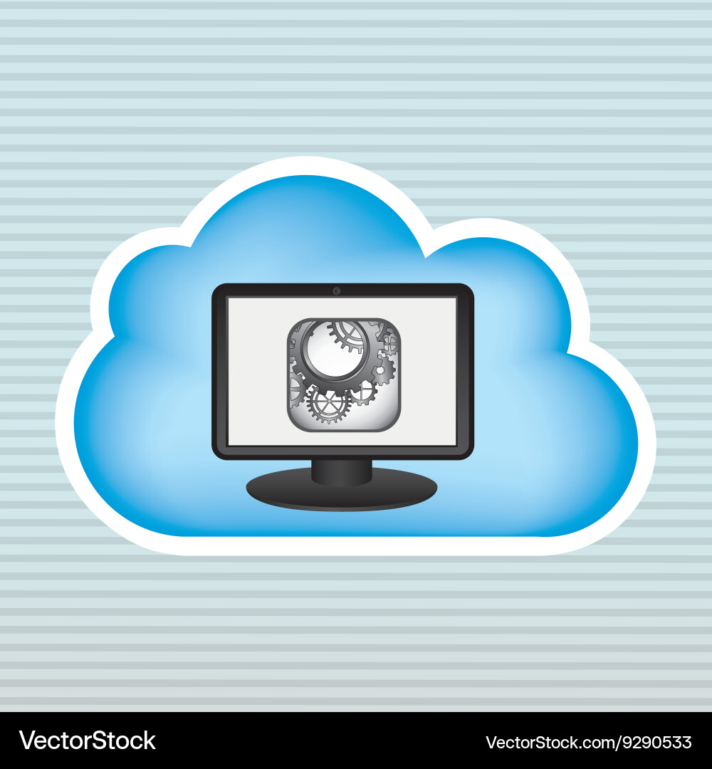 Cloud computing design vector image