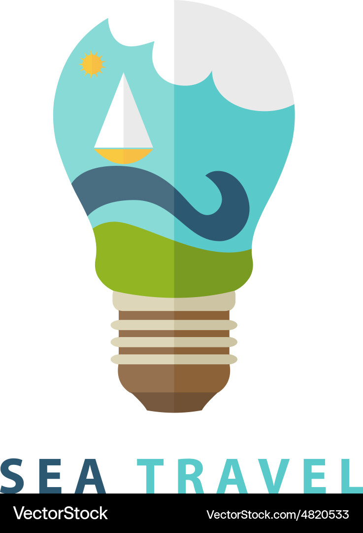 Conceptual of the lamp and waves Vector Image